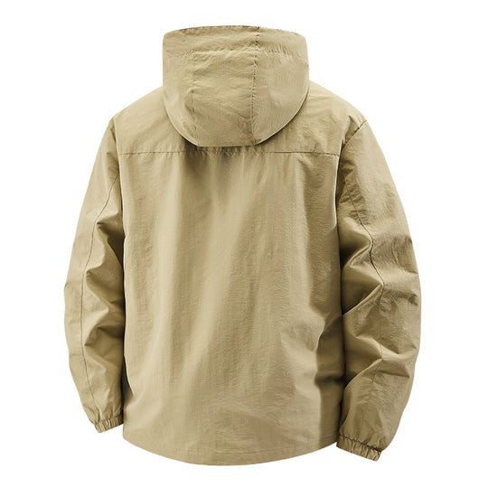 Herren Leichte Outdoor-Jacke mit verstellbarem Kapuzenkragen Nord Taschen