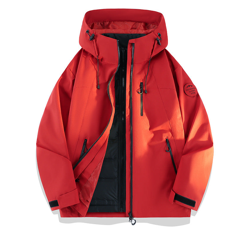 Damen Leichte wasserdichte Kapuzenjacke mit Teddy‑Charm und verdeckten Reißverschlusstaschen Nord Taschen