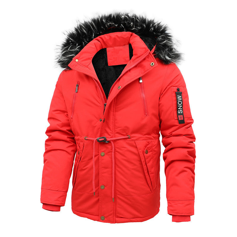 Herren Urbaner Thermoparka mit abnehmbarer Kunstpelzkapuze und Taillen-Kordelzug Nord Taschen