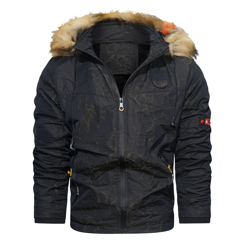 Herren Thermoisolierter Parka im Utility‑Stil mit Kunstfellkapuze und wattierter Innenlage Nord Taschen