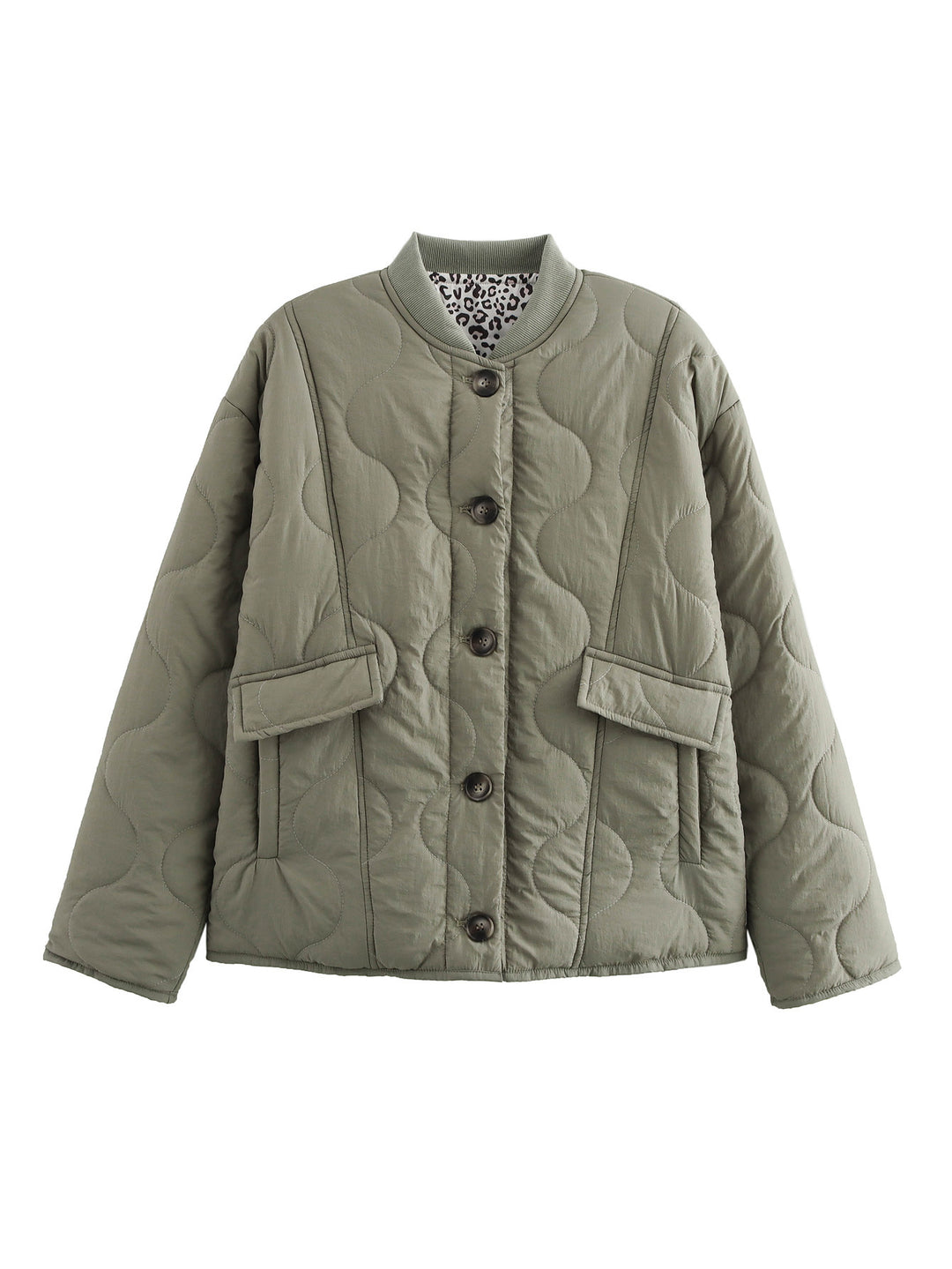 Damen 1700+ gestepptes Cropped‑Blousonjacke im Boxy‑Cut mit Rundhals, Knopfleiste und Pattentaschen Nord Taschen