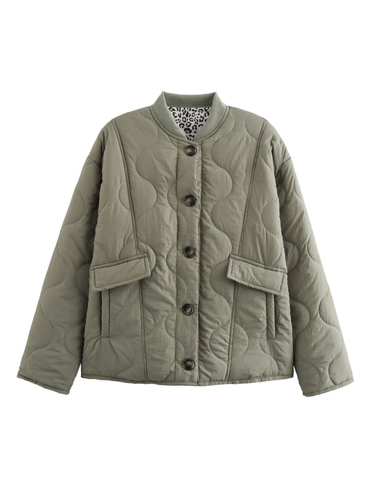 Damen 1700+ gestepptes Cropped‑Blousonjacke im Boxy‑Cut mit Rundhals, Knopfleiste und Pattentaschen Nord Taschen