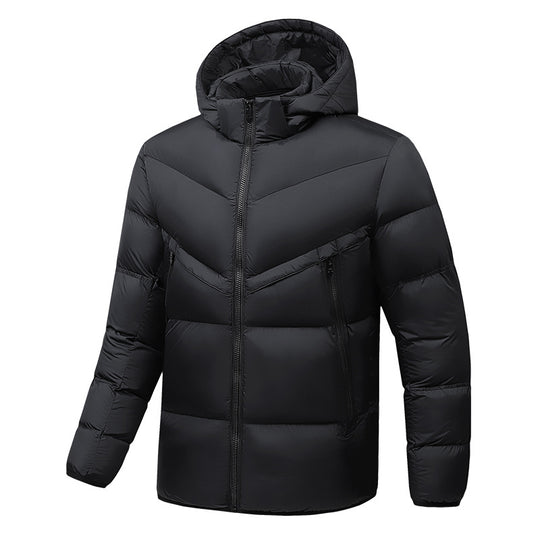Herren Leichte Daunenoptik-Steppjacke mit Kapuze, winddichter Thermoisolierung und vertikalen Reißverschlusstaschen Nord Taschen