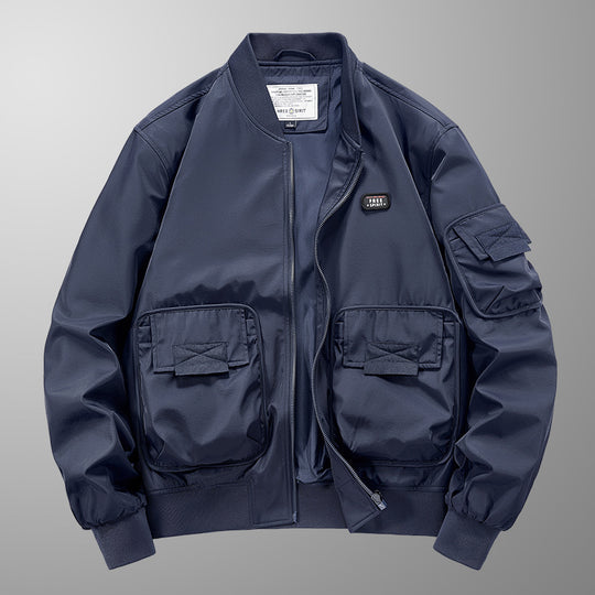 Herren leichter Nylon-Bomber mit Utility‑Taschen, Ärmel‑Organizer und geripptem Saum Nord Taschen