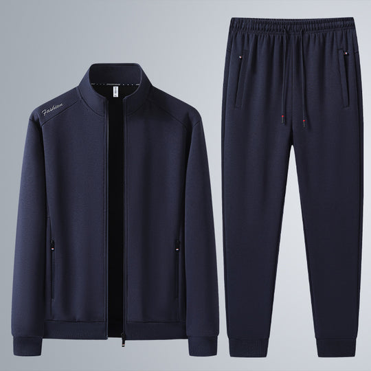 Herren Zweiteiliges Sport-Lounge-Set mit Stehkragen, verdecktem Reißverschluss & Kordelbund Nord Taschen