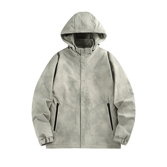 Herren Wasserdichte Kapuzen-Softshelljacke mit mattierter Oberfläche und verdecktem Reißverschluss Nord Taschen