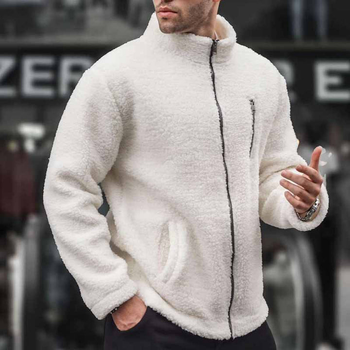 Herren kuschelige Fleecejacke mit praktischem Reißverschluss