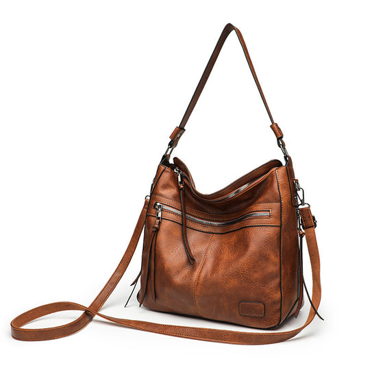 Damen Schultertasche mit mehreren Fächern und stilvollem Reißverschluss Nord Taschen