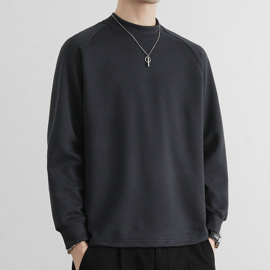 Herren Minimalistisches Mockneck-Sweatshirt aus Tech‑Fleece mit Raglanärmeln Nord Taschen