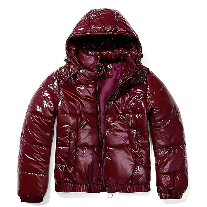 Damen glänzende Winterjacke mit Kapuze – Wasserabweisend & Wärmeisoliert – Nord Taschen
