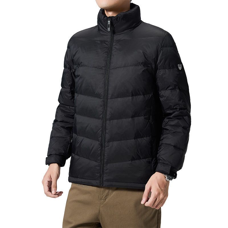 Herren Leichte gesteppte Thermojacke mit Stehkragen und winddichter Isolierung Nord Taschen