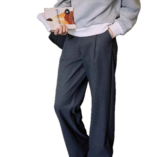 Damen hochgeschnittene weite Bundfaltenhose aus Wollmischung Nord Taschen