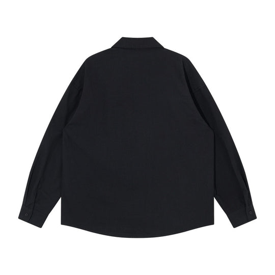 Herren Oversize-Hemdjacke im Workwear-Stil mit Ziersteppungen und Metallnieten Nord Taschen