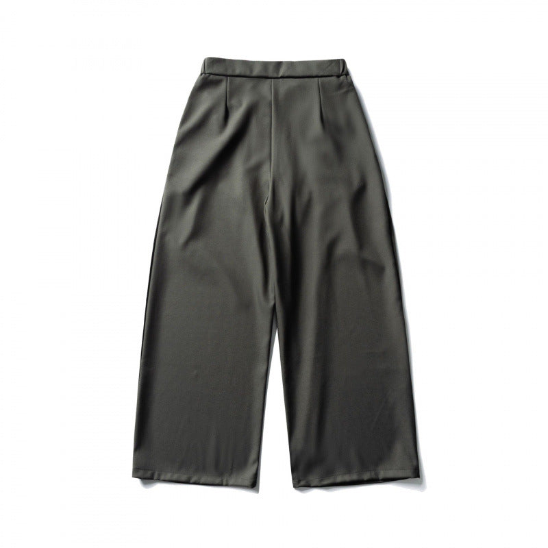 Damen Weite Culotte-Hose mit hoher Taille, Bundfalten und Bindegürtel Nord Taschen