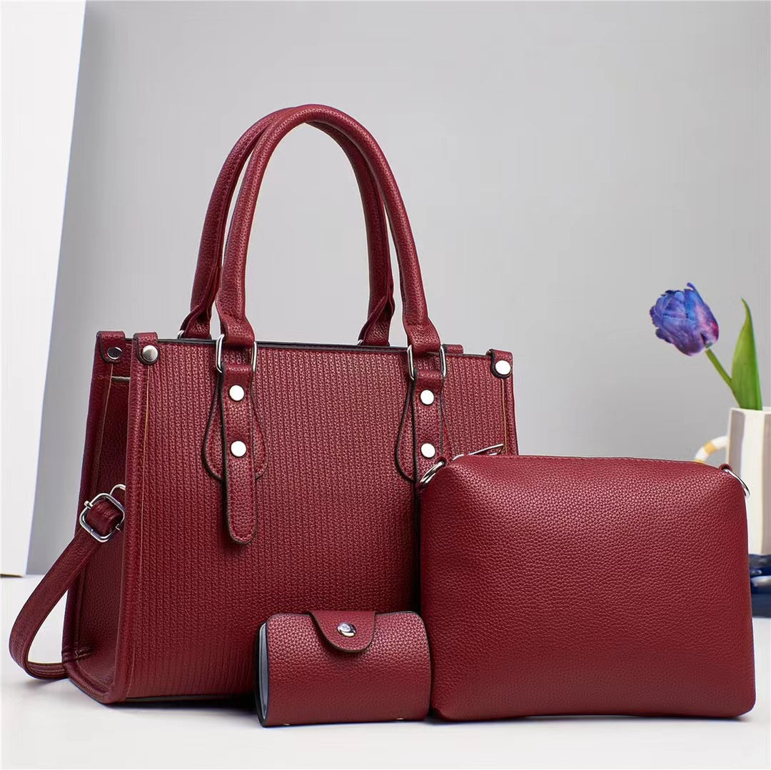 Damen elegante Handtasche mit strukturiertem Design und abnehmbaren Zubehör Nord Taschen