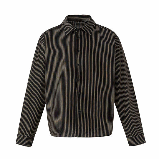 Damen Oversize-Hemdbluse mit feinen Streifen und Kentkragen Nord Taschen