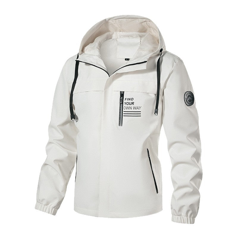 Herren Softshell-Outdoorjacke mit Kapuze, wasserabweisend und Brust-Reißverschlusstasche Nord Taschen