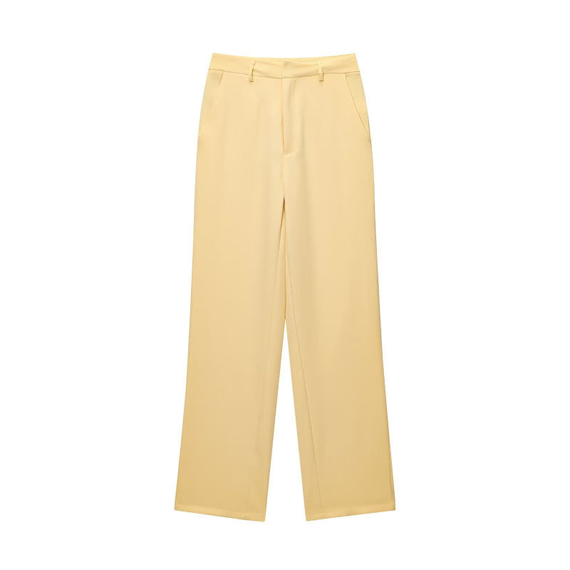 Damen Weite High‑Waist Stoffhose mit Bügelfalte und geradem Bein Nord Taschen