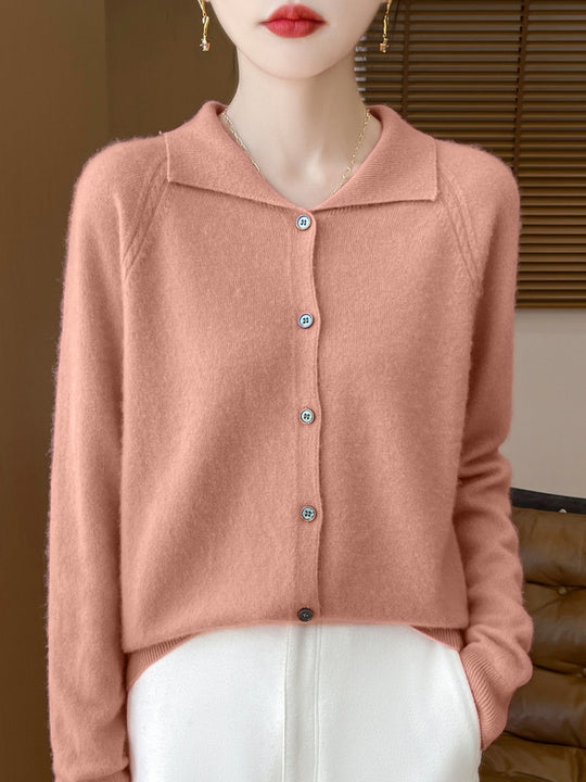 Damen Kuscheliger Reverskragen-Cardigan im Kaschmir-Look mit Mohair-Effekt Nord Taschen