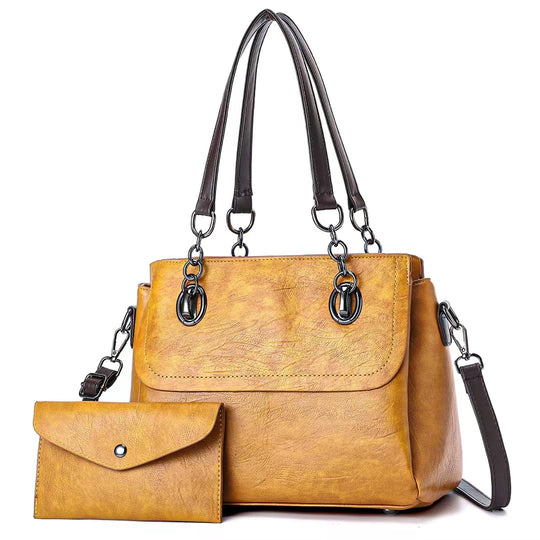 Damen Umhängetasche mit abnehmbarer Clutch und hochwertiger Lederoptik Nord Taschen