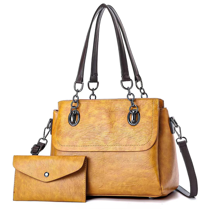Damen Umhängetasche mit abnehmbarer Clutch und hochwertiger Lederoptik Nord Taschen