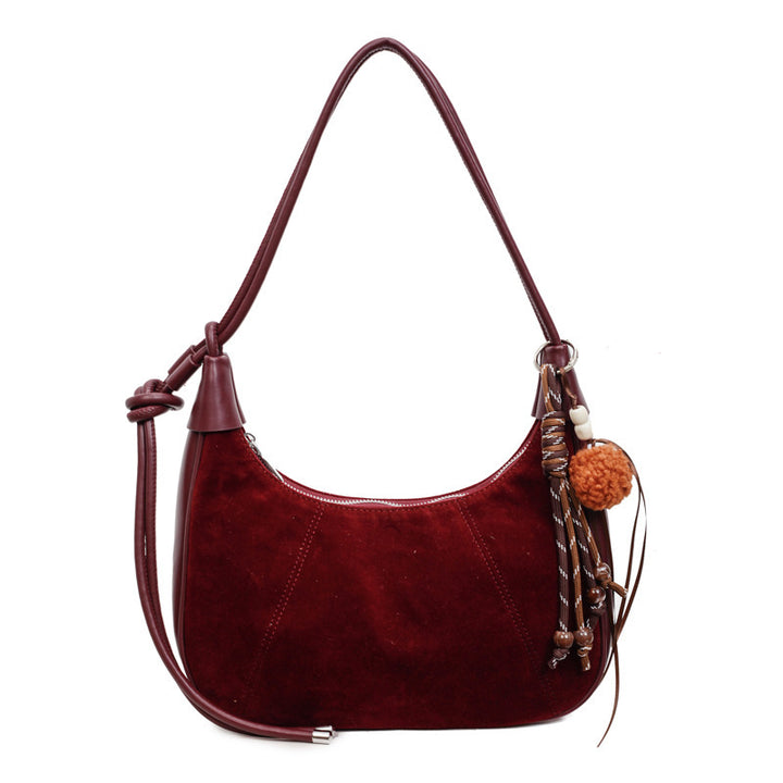 Damen modische Hobo-Tasche mit strukturierter Oberfläche und charmantem Anhänger Nord Taschen