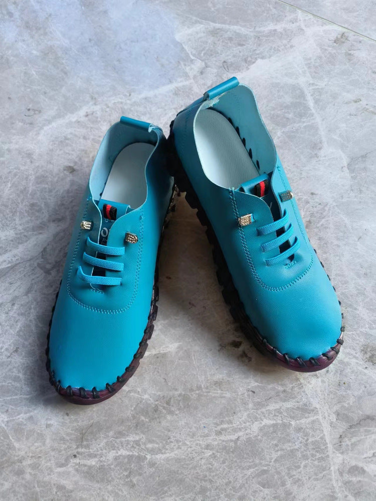 Damen Leichter, weicher Slipper mit handgenähter Gummisohle und elastischer Schnürung Nord Taschen