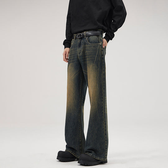 Herren Baggy-Denimhose mit extra weitem Bein und Vintage-Waschung Nord Taschen
