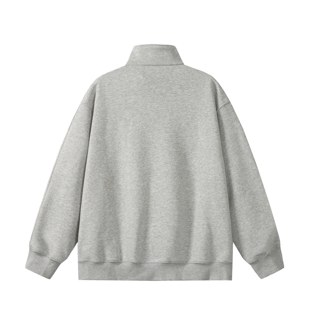 Unisex Oversize Sweatshirt mit Halbzip, hohem Funnelkragen und Kängurutasche Nord Taschen