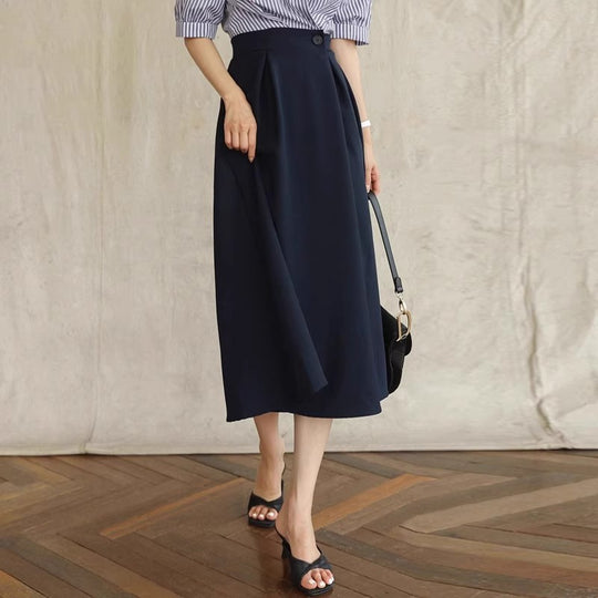 Damen Hochtaillierter A‑Linien‑Midirock mit ausgestelltem Volumen und Bunddetail Nord Taschen
