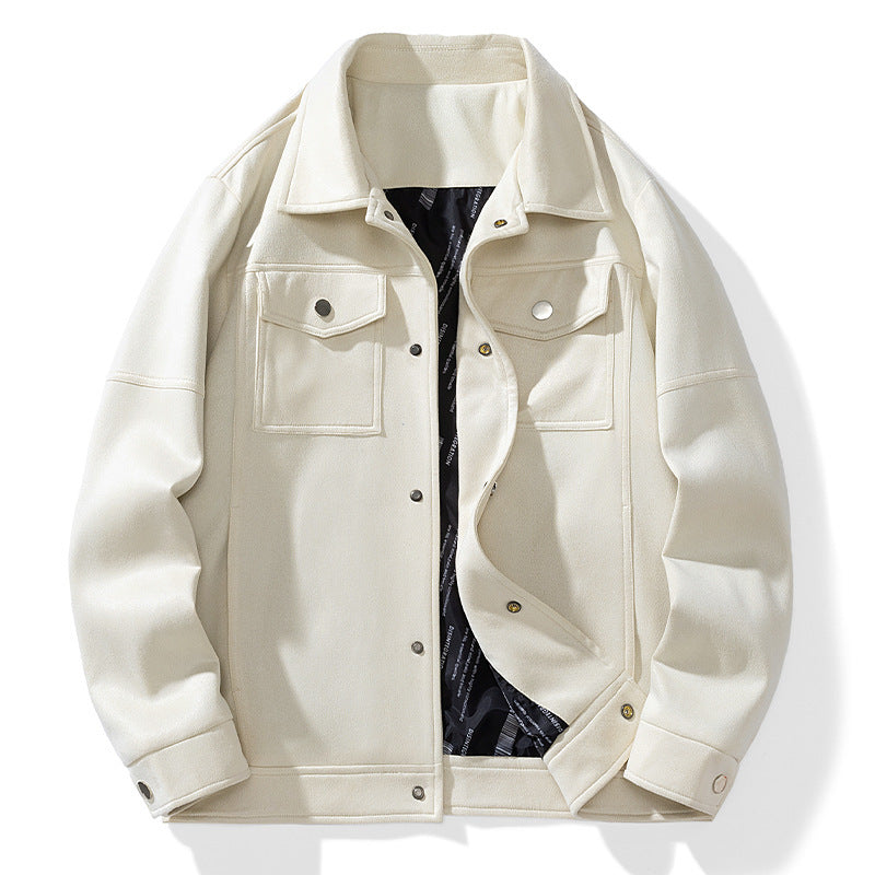 Herren Wildlederoptik Truckerjacke mit gesteppter Innenfütterung und Pattentaschen Nord Taschen