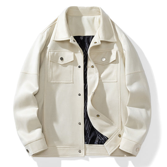 Herren Wildlederoptik Truckerjacke mit gesteppter Innenfütterung und Pattentaschen Nord Taschen