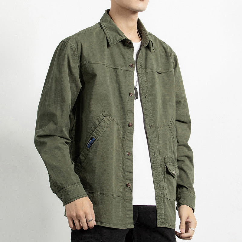 Herren Utility-Hemdjacke aus robustem Baumwoll-Twill mit Mehrfachtaschen Nord Taschen