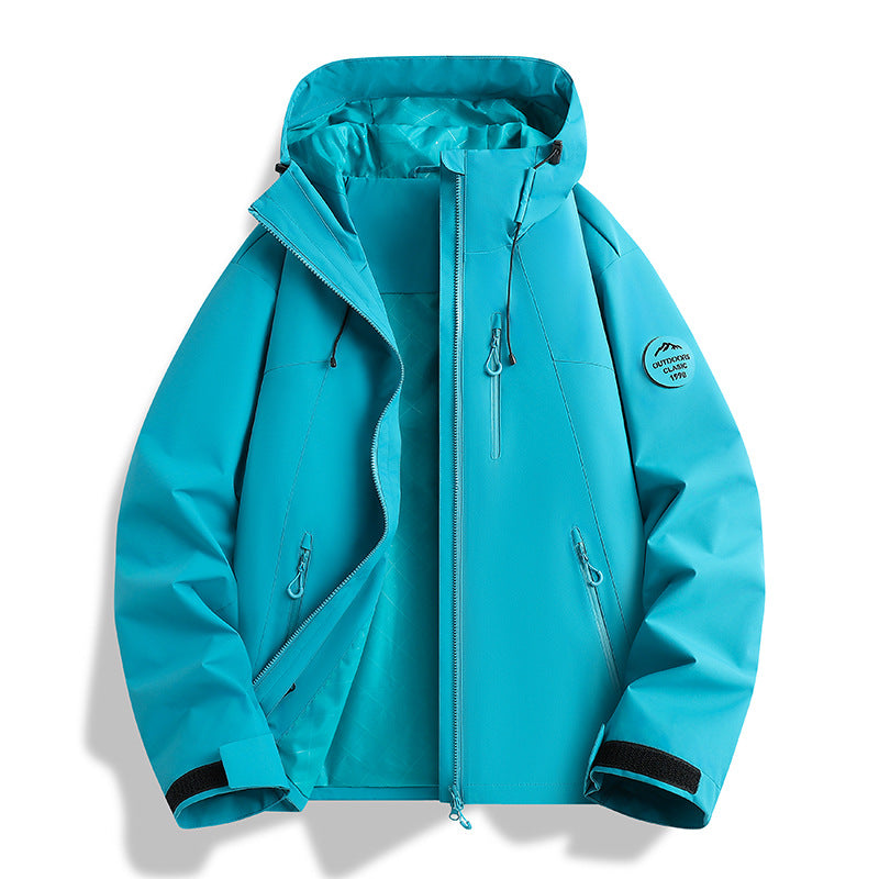Damen Leichte wasserdichte Kapuzenjacke mit Teddy‑Charm und verdeckten Reißverschlusstaschen Nord Taschen