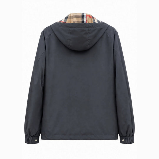 Herren leichte winddichte Softshell‑Kapuzenjacke mit kariert gefütterter Kapuze Nord Taschen