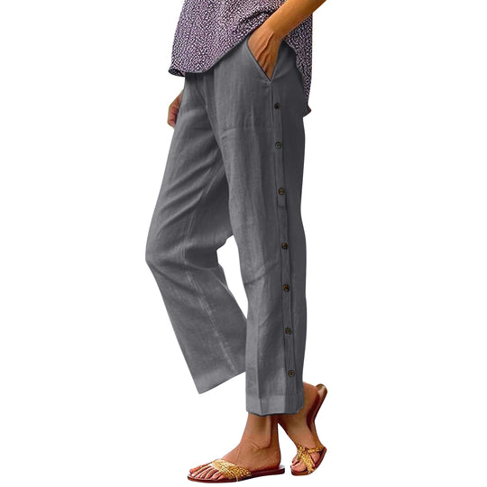 Damen Luftige Leinenhose Nord Taschen