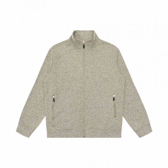 Unisex Melierte Fleece-Zipjacke mit Stehkragen und Reißverschlusstaschen Nord Taschen