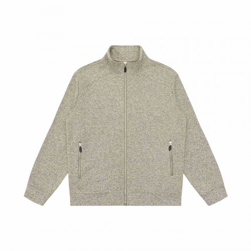 Unisex Melierte Fleece-Zipjacke mit Stehkragen und Reißverschlusstaschen Nord Taschen