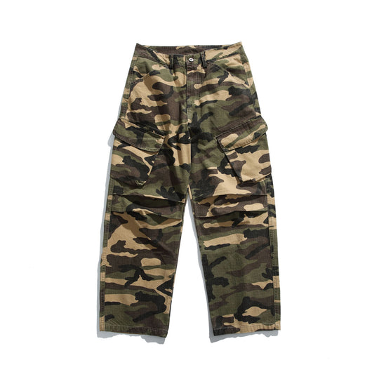 Herren Cargo-Hose in weiter Passform mit Tarnmuster, großen Pattentaschen und Ripstop-Optik Nord Taschen