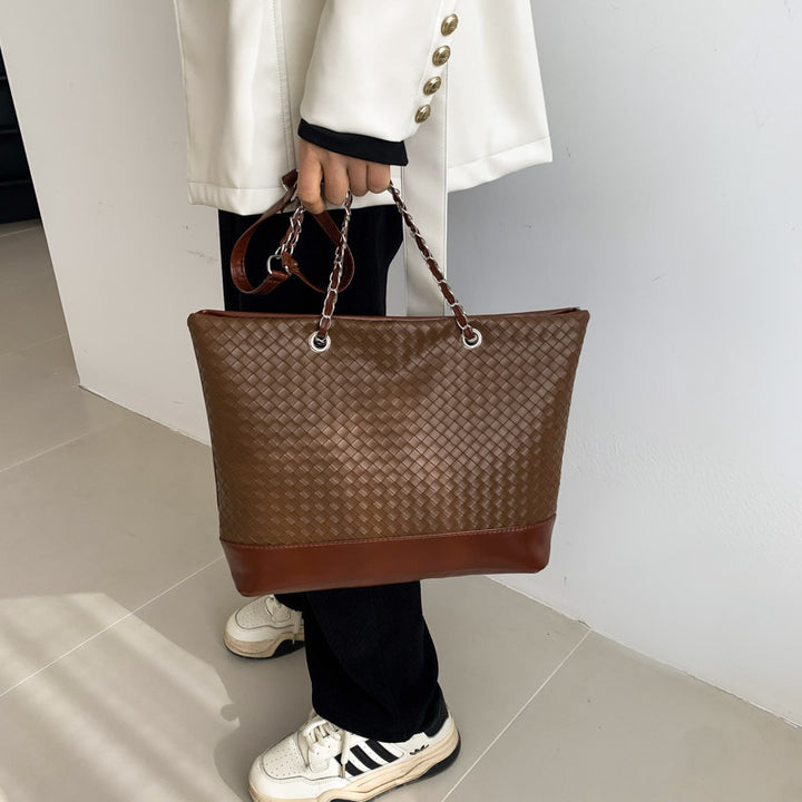 Damen Handtasche aus geflochtenem Kunstleder Nord Taschen
