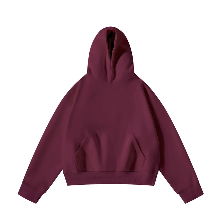Unisex nan schwerer Oversize-Kapuzenpullover mit doppellagiger Kapuze Kängurutasche und breitem Rippbund Nord Taschen