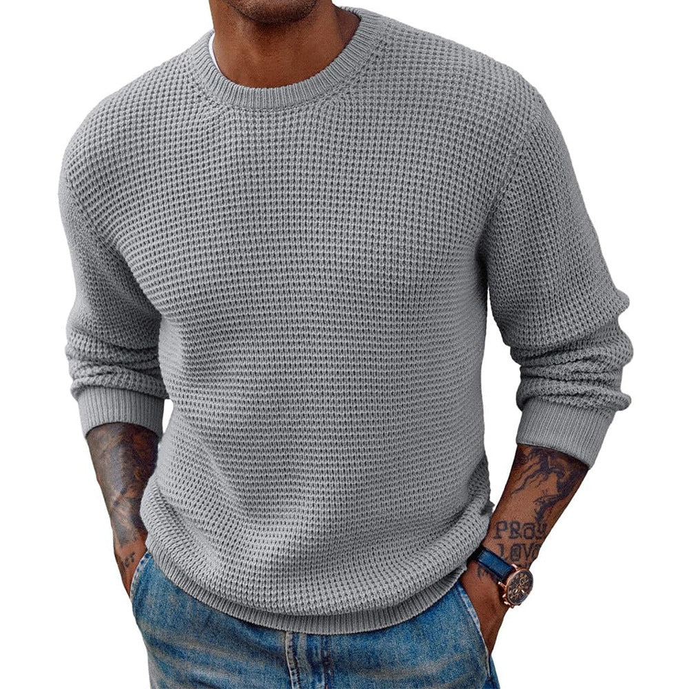Herren Großer Strickpullover mit strukturiertem Gew Nord Taschene
