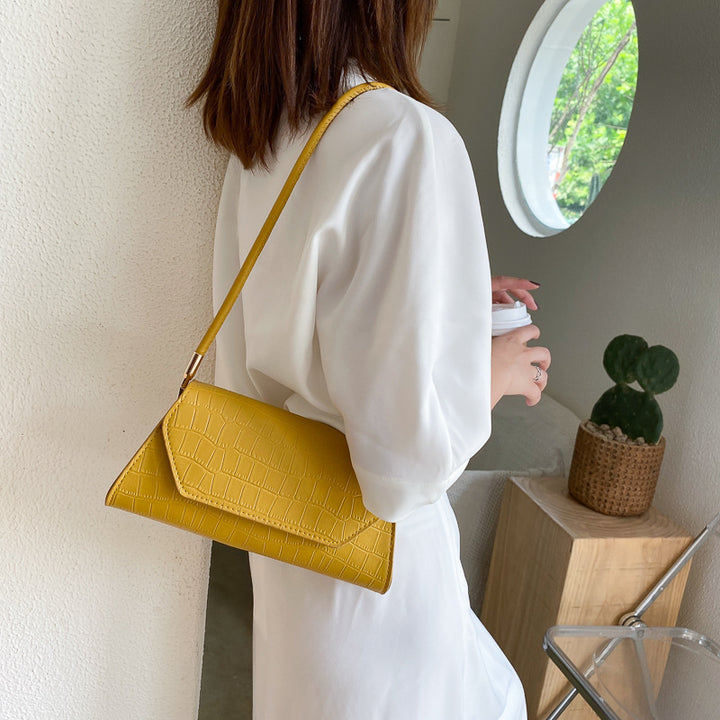 Damen elegante Schultertasche mit Krokodilprägung Nord Taschen