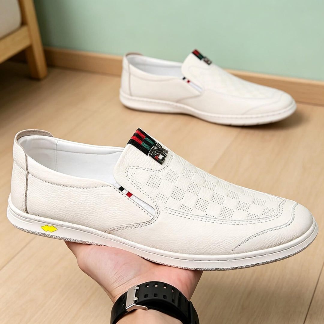 Herren Bequeme Slip-On Lederslipper Nord Taschen