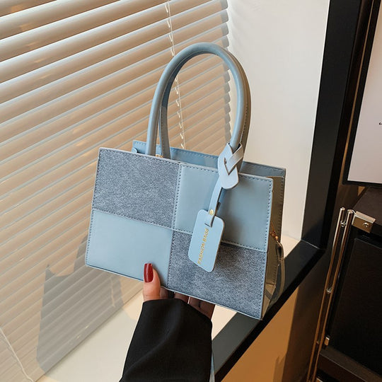 Damen elegante Handtasche mit strukturiertem Patchwork-Design Nord Taschen
