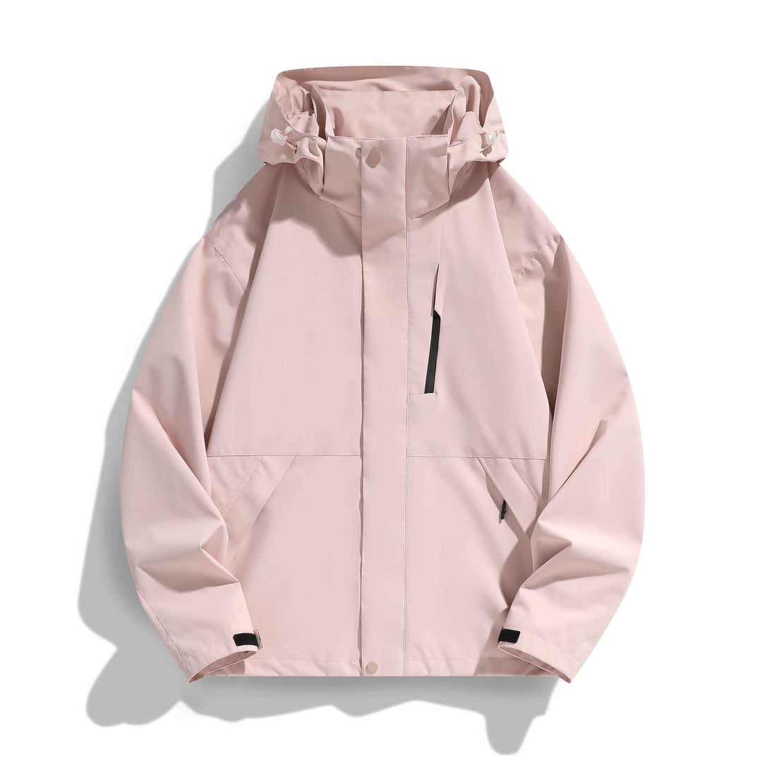Damen Wasserabweisende Kapuzen‑Übergangsjacke mit verstellbarer Kapuze, verdeckter Frontblende und Multifunktionstaschen Nord Taschen