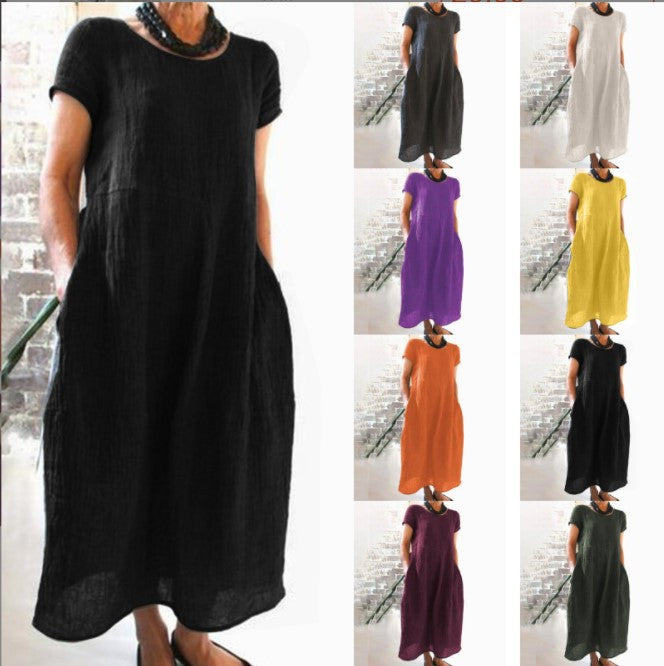 Damen Langarm Sommerkleid Nord Taschen