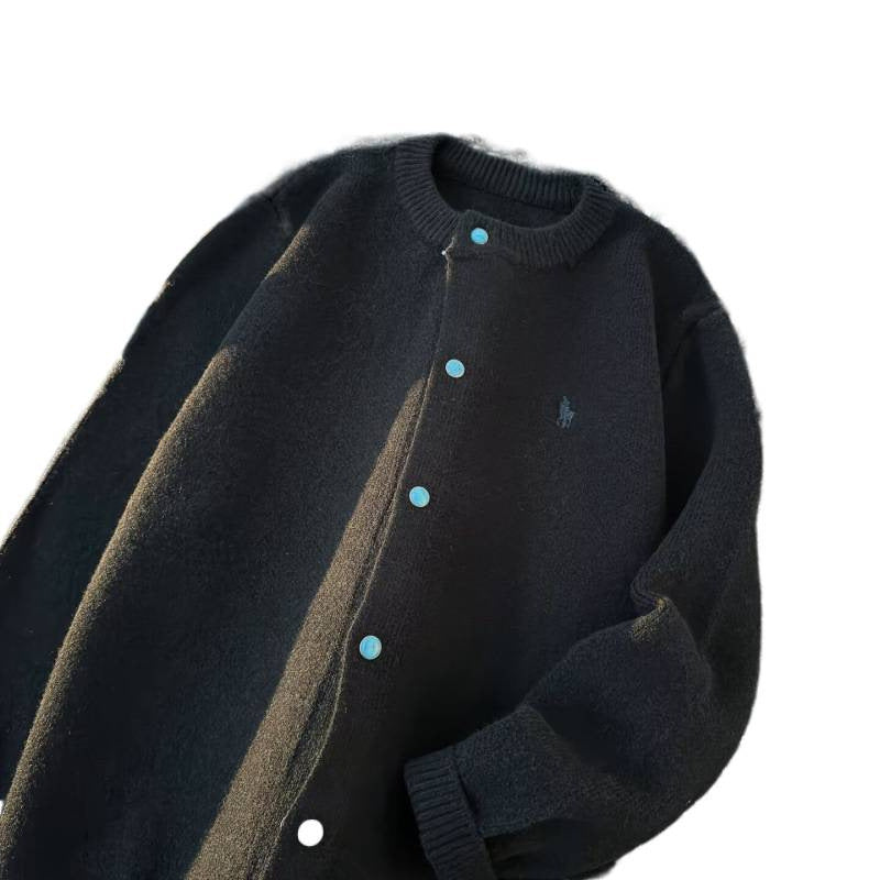 Unisex Oversize-Strickjacke mit Druckknopfleiste, geripptem Saum und Melange-Optik Nord Taschen