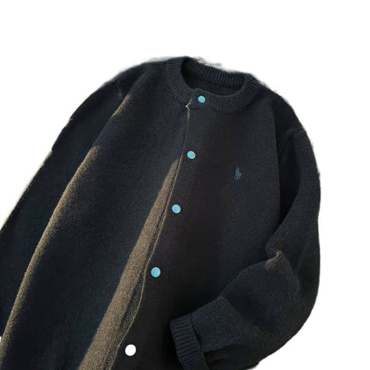 Unisex Oversize-Strickjacke mit Druckknopfleiste, geripptem Saum und Melange-Optik Nord Taschen