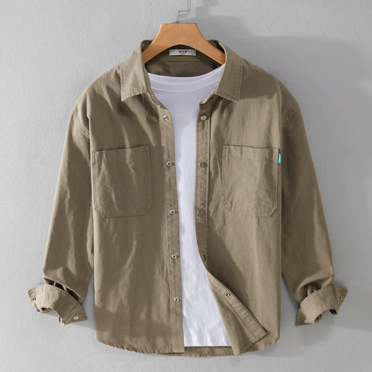 Herren Overshirt im Hemdjacken‑Stil aus leichter Baumwollmischung mit Druckknopf‑Leiste und aufgesetzten Brusttaschen Nord Taschen